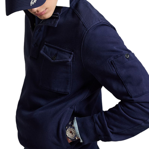 Top Trendy Men's Premium Loopback Fleece Utility <b>Crewneck</b> Sweatshirt 100% Cotton French Terry OEM Private Label Manufacturer - Product Image 5