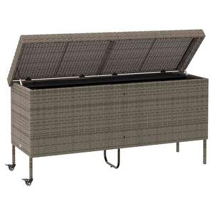 Scatola portaoggetti in Poly Rattan con ruote grigio 63 "x 21.7" x 29.5" - Product Image 4