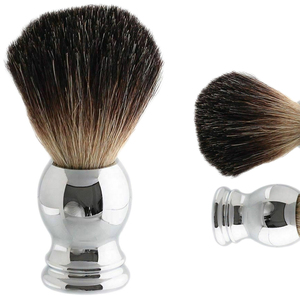 Brosse à raser vegan en poils synthétiques avec manche en acier inoxydable, personnalisable, de haute qualité, pour barbier, fournisseur OEM - Product Image 1