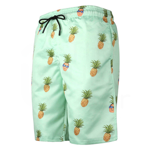 Shorts de Baño para Hombre, Color Verde Menta, Estampado de Piña, Secado Rápido, con Cierre de Cordón, Estilo Casual - Product Image 5
