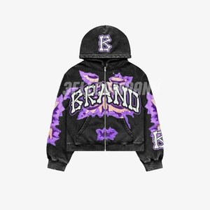 Conjunto Deportivo de Sudadera con Cierre y Pantalones Cortos Purple Flame - Product Image 2