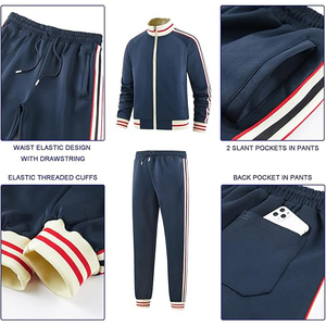 Antimicrobial Fabric Treatment Odor Resistant Two Piece Set With Zip Front Jacket Jogger Style <b>Pants</b> Team Sports Tracksuit - Product Image 5
