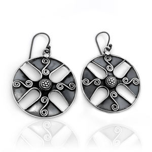 Pendientes Colgantes en Espiral de Plata de Ley 925 con Diseño Calado, Estilo Bohemio/Tribal/Etnico/Contemporáneo, Regalo para Mujer y Fiesta - Product Image 2
