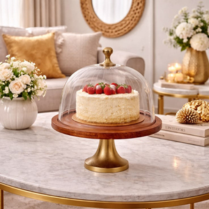 Round Glass <b>Cake</b> Domed <b>Cover</b> With Gold Base And Lid Reusable Dessert Display Stand For Home Kitchen Use Display Dome <b>Cake</b> <b>Cover</b> - Product Image 6