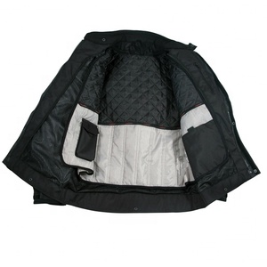 Blouson de moto unisexe en cuir gris, noir, jaune fluo, respirant, coupe-vent, col montant, manches classiques, style motard hiver - Product Image 6