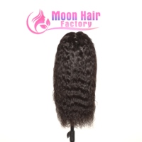 Wig rambut manusia keriting Remy India 100% mewah, volume alami, full cap lace front, double weft, ikal lembut terdefinisi, natural