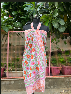 Traje de Baño Enterizo para Mujer con Estampado Floral, Cuello Halter, Asimétrico, Drapeado, Elástico, de Poliéster, para Playa - Product Image 3