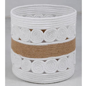 Panier de rangement en jute et coton, panier de rangement écologique avec poignée pour suspendre les fruits dans la cuisine - Product Image 4