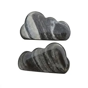 Cristal de obsidiana plateada tallada en forma de nube, piedra preciosa, cristal de nube, decoración para el hogar, mayorista de cristales tallados en forma de nube - Product Image 2