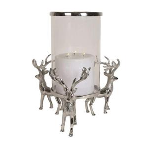 Porte-bougie en argent en forme de tête de cerf avec bois de cerf pour la décoration de Noël, accessoires de table, designs personnalisables, figurine moulée à la main - Product Image 3
