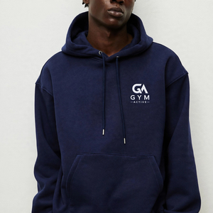 Sudadera con Capucha GYM Active para Hombre, Corte Regular, Color Sólido, Invierno, con Cordón Ajustable, 100% Algodón, Sin Forro, Tejido de Punto de 340 GSM, Impresión Digital - Product Image 2