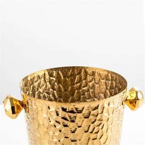 Cubo de Hielo de Acero Inoxidable Dorado Martillado al por Mayor, Enfriador de Champán y Vino para Bar en Casa, Fiestas, Hoteles y Catering, Suministro OEM a Granel - Product Image 3