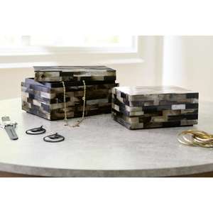 MT Exports Juego de 2 Cajas de Joyería Hechas a Mano con Incrustaciones de Cuerno para Almacenamiento Navideño - Product Image 4