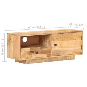 Supporto TV Mango in legno massello 35.4 "x 11.8" x 13.8 "dimensioni elegante e resistente - Product Image 6