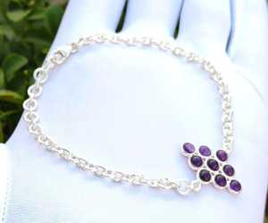 Handmade Sterling Silver Amethyst Gemstone Bracelet 7 5 Inch Elegant Jewelry Gift For Women Healing Crystal - Product Image 3