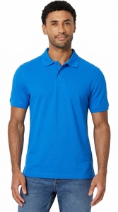 Men's <b>Orange</b> Short Sleeve Cotton Pique <b>Polo</b> Shirt Casual Solid Color Breathable Knitted Regular Fit - Product Image 4