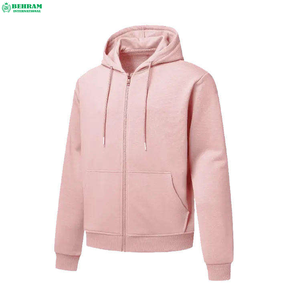 Sweat à capuche unisexe décontracté pour l'hiver, coupe classique, en molleton chaud, avec poche zippée, couleur unie, fabrication ODM, tissu French Terry 100% coton - Product Image 1