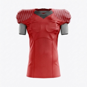 Ensemble d'uniformes d'entraînement de football américain sur mesure de qualité supérieure, 100 % polyester, écologique et à séchage rapide, manches courtes - Product Image 4