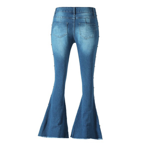 Nuevos Jeans de Mujer de Cintura Media, Elásticos y Acampanados, con Diseño de Botones Laterales, Pantalones Vaqueros Casuales de Longitud Completa, Ecológicos para Invierno - Product Image 3