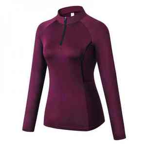 Premium Luxury Women Equestrian Shirts Skinny <b>Long</b> <b>Sleeve</b> Riding Show Half Zipper Breeches Factory Made <b>Base</b> <b>Layer</b> - Product Image 5