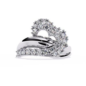 Bague de fiançailles trois pierres en diamant cultivé en laboratoire certifié IGI, taille cœur, pour femme - Product Image 1