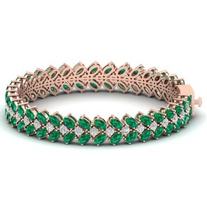 REYES Hot Selling 14K 18K Solid <b>Gold</b> Moissanite Tennis <b>Bracelet</b> Oval Cut 17Ct Emerald Gemstone Fine <b>Bracelets</b> For Women - Product Image 4