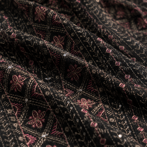 ชุดเดรสผ้ากำมะหยี่เนื้อนุ่มสำหรับสตรีผ้าปักลายลูกปัดเลื่อมหรูหรา - Product Image 3