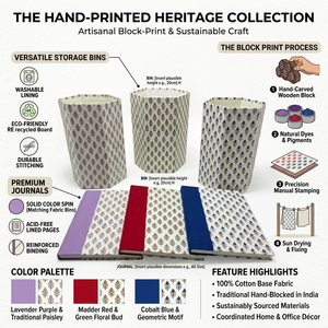 Cahiers artisanaux imprimés à la main avec des motifs artistiques, parfaits pour écrire, faire des journal intimes, offrir en cadeau, comme papeterie et pour les voyages. - Product Image 6