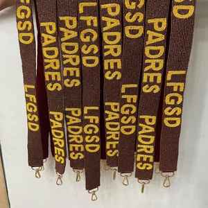 Correa de repuesto de moda para bolso cruzado, correas anchas para el hombro, bordado de cuentas de colores, patrón de letras Rock Chalk, asa para bolso - Product Image 6