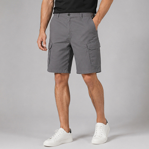 Shorts cargo pour homme, 100% coton, uni, décontracté, écologique, extensible, respirant - Product Image 2