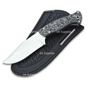 Couteau de chasse à lame fixe forgé à la main sur mesure, en acier inoxydable, pointe tombante, disponible en OEM, avec manche en G10 Micarta de 0,5 mm - Product Image 3