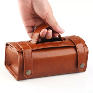 Leather Toiletry <b>Bag</b> Rectangle 21x14x8cm Portable Classic Style for Bathroom Use - Product Image 3