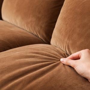 Sofá Seccional de Madera Marandi de 3 Plazas, Estilo Zen Asiático de Lujo, para Sala de Estar, Asientos Cómodos, Hecho a Mano - Product Image 3