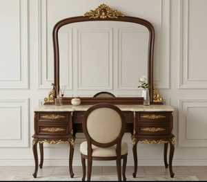 Victorian Hand Curved Console <b>Table</b> With <b>Mirror</b> Frame Antique Design Wooden Frame wooden Top Entryway Living Room Furniture - Product Image 6