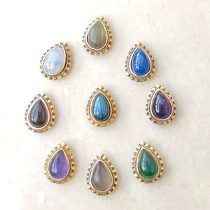 Cuentas de latón al por mayor con gemas de colores para la fabricación de joyería, piezas de joyería de piedra natural para crear diseños únicos. - Product Image 1