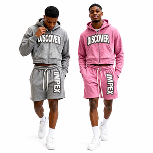 Découvrez la veste zippée en nylon mi-lourde à capuche avec logo réfléchissant personnalisé Discover-Impex, vêtements de sport pour hommes, survêtement streetwear OEM 2 en 1 - Product Image 4