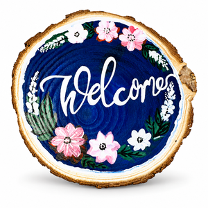 Arte de Pared Pintado a Mano en Madera de Pino y Acrílico, Forma Redonda, Tamaño Personalizado, Color Personalizado, Multifuncional, Decoración para Hogar, Hotel, Cafetería - Product Image 1