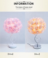 Décoration de la maison élégante lampe de table européenne Rose fleur LED veilleuse lampe de chevet lampe de bureau pour la maison fête de mariage