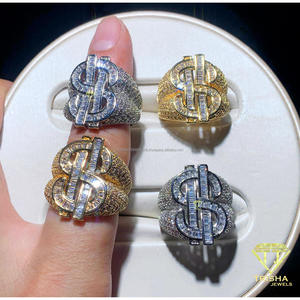 High Quality 925 Sterling Silver Moissanite Diamond Iced Out <b>Money</b> Ring <b>For</b> Men Fashion Jewelry Collections - Product Image 3