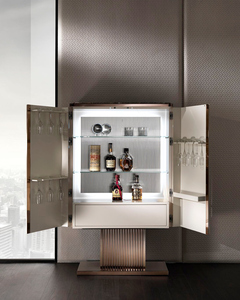 Orvella Signature Home <b>Bar</b> Cabinet Modern Liquor Cabinet with Wine Rack Shelves and Luxury Finish - Product Image 1