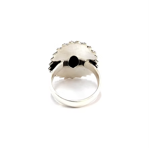 Crafted From High Purity <b>925</b> Sterling <b>Silver</b> Sodalite Unisex Bohemian Style Marquise Shape <b>Ring</b> - Product Image 3