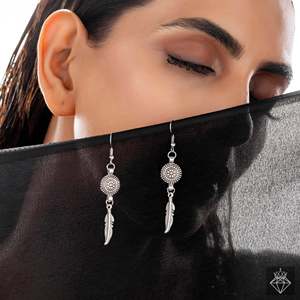PRAO Silver Serenity: Boho Leaf Danglers - Product Image 3