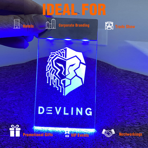 ID Tag Custom Premium <b>Rechargeable</b> <b>LED</b> <b>Light</b> Up Acrylic ID Tag with Logo for Employee Staff Corporate Event OEM Factory - Product Image 5