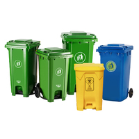 Conteneur à déchets en plastique réutilisable et sûr, pas cher, de 120/240/360 litres, bac à ordures multi-usages avec roues