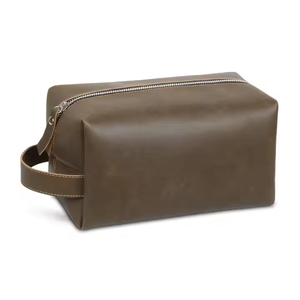 Luxury Leather Dopp Kit for Men High End Waterproof <b>Toiletry</b> Bag Large Capacity Cosmetics & Shaving <b>Storage</b>. - Product Image 2