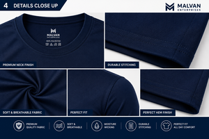 T-shirt Athlétique Personnalisé pour Homme 100% Coton à Col Roulé Formel, Imprimé par Sérigraphie, Anti-boulochage, Respirant et Écologique - Product Image 3