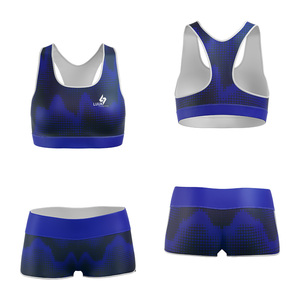 Conjunto Deportivo de 2 Piezas para Mujer con Estampado por Sublimación, Venta al por Mayor, Conjunto de Sujetador Deportivo y Pantalones Cortos sin Costuras para Gimnasio, Yoga, Fitness y Ropa Deportiva - Product Image 1