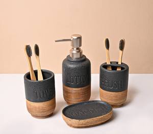 Juego de Accesorios de Baño de Cerámica de Estilo Boho, Ecológico y Duradero, Dispensador de Jabón, Portacepillos de Dientes, Jabonera - Product Image 6