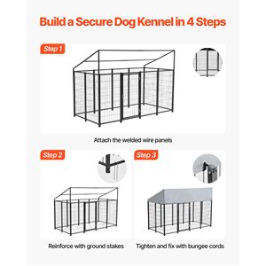 Grande Recinto per Cani da Esterno 2,4 x 1,2 x 1,6 m, Resistente ai Raggi UV, Impermeabile con Chiusura Sicura per Gatti XL - Product Image 6