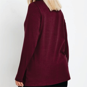 Camiseta de Manga Larga con Cuello Alto para Mujer, Informal, de Verano, Lisa, 100% Algodón Orgánico, con Logotipo, Transpirable, Ecológica, de Secado Rápido - Product Image 4
